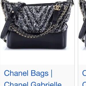 Chanel Black and Silver Quilted Shoulder Bag